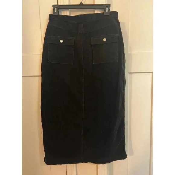 Lee Corderoy skirt below knee 6pocket front slit size 10 - Picture 5 of 6